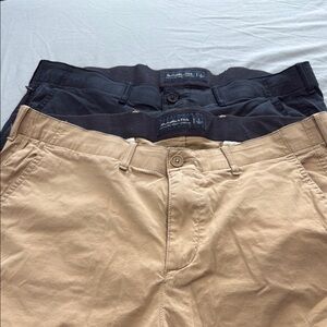 Men's Black and Tan Pants Abercrombie & Fitch